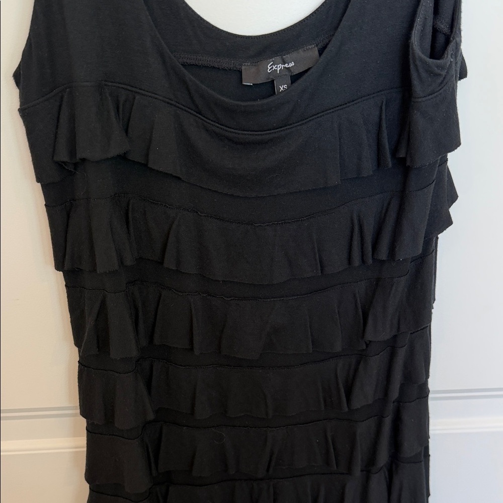 Express Black Ruffle Mini Dress - Picture 2 of 2